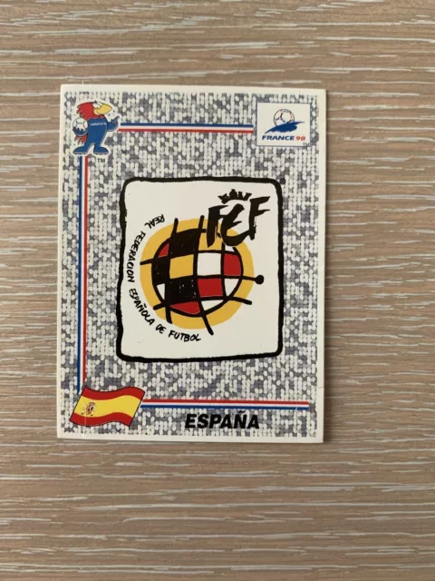 Sticker Panini World Cup France 98 ESPAGNE 229 Coupe Du Monde BADGE RARE Pop Up