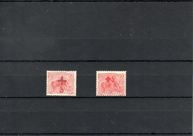 Timbre Guyane France Colonie 1915 N°73/74 Neuf* Mh
