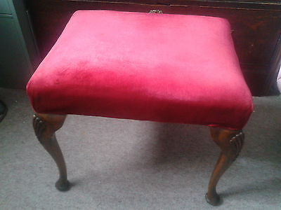Antique Victorian mahogany large sprung piano/ foot / dressing table seat stool 3