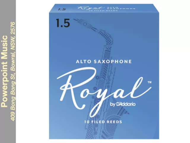 Rico Royal Eb Alto Sax Reeds Box of 10 # 1.5 Strength *Royal by D'Addario*