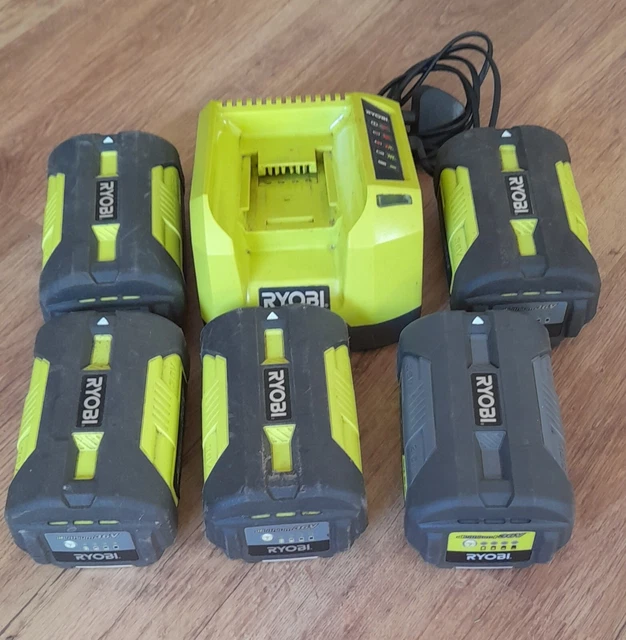 5 x Ryobi 36v Batterien und 1 x Ladegerät alle Ersatzteile oder Reparaturen