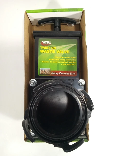 Valterra T58 3" Twist-on RV Trailer Sewer Waste Valve with Handle Leak Proof