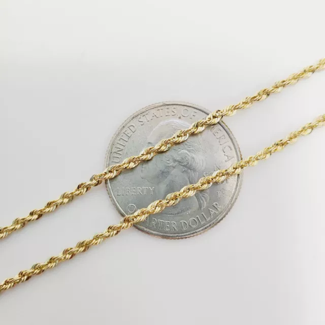 10K Yellow Gold 1.5mm-6.5mm Laser Diamond Cut Rope Chain Necklace 16"- 30"