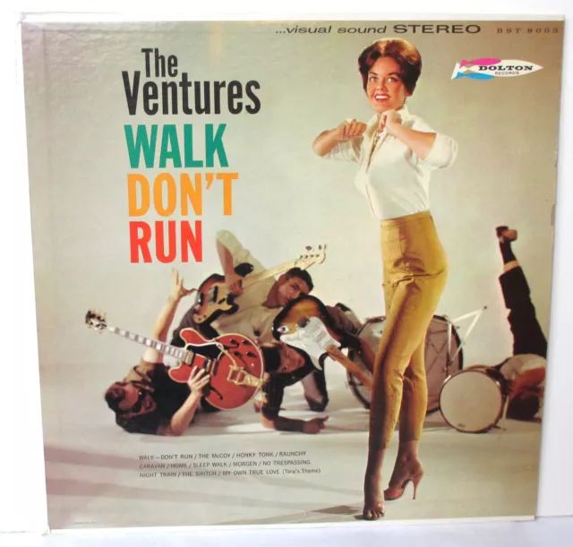 1960 1ST PRESS The Ventures LP Walk Don't Run STEREO Dolton Pale Blue Lbl. MINT-