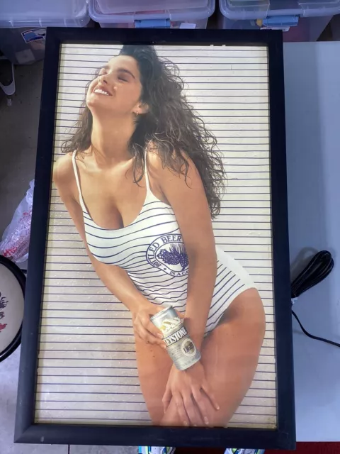 Keystone Beer - Keystone Light - Girl Lighted Beer Sign 26x16