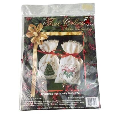 NUEVO Kit de bordado de cinta de colores verdaderos árbol de Navidad Holley conjunto de bolsas SRK 70007