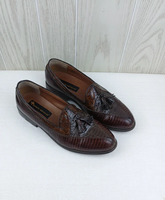 STACY ADAMS GENUINE Snake Size 9M Mens Brown Slip On Tassel  display picture 1