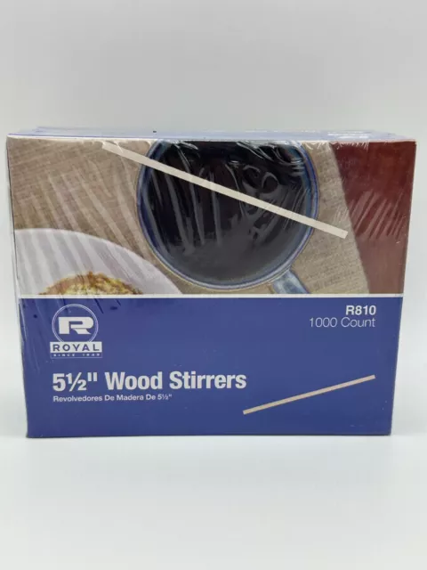 Royal Wood Coffee Stirrers 5 1/2" Long Woodgrain 1000 Stirrers/Box R810BX