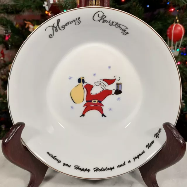 Juego de 4 tazones de sopa/cereal vintage Merry Brite de 6,5"" Feliz Navidad 3