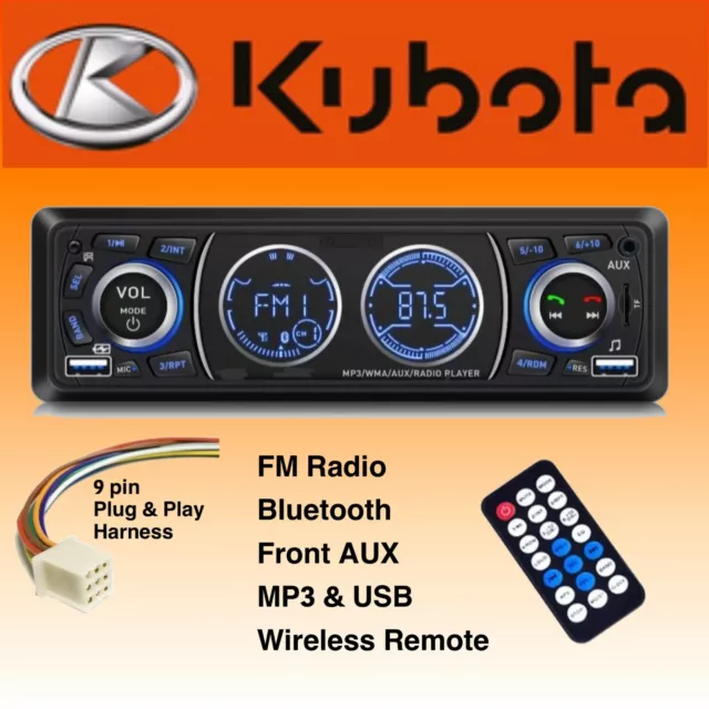 Direct Plug & Play Kubota Tractor Radio FM Bluetooth RTV 1100 RTX 1100C B2650