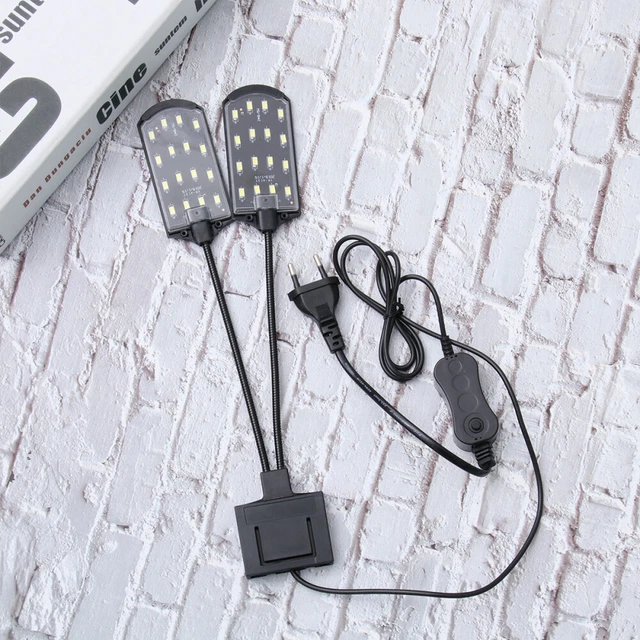 Kit de luces acuario decoración agricultura acuática lámpara cabezales duales con UE