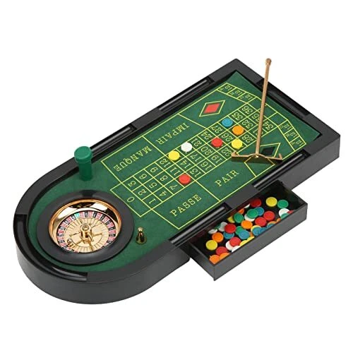 CUEI Roulette Wheel Game Set, Plastic Metal Durable Sturdy Table Felt Fun