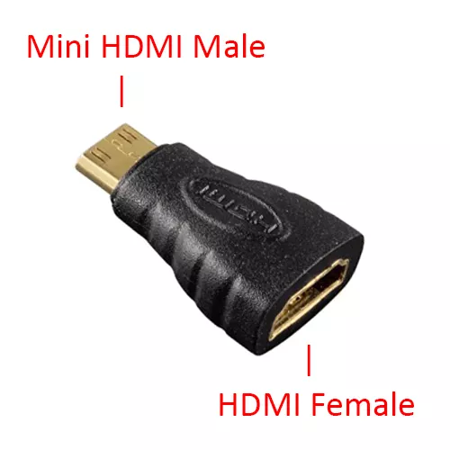 HDMI Type A Female to Type C ( Mini HDMI ) Male Adapter Converter 1080p Full HD