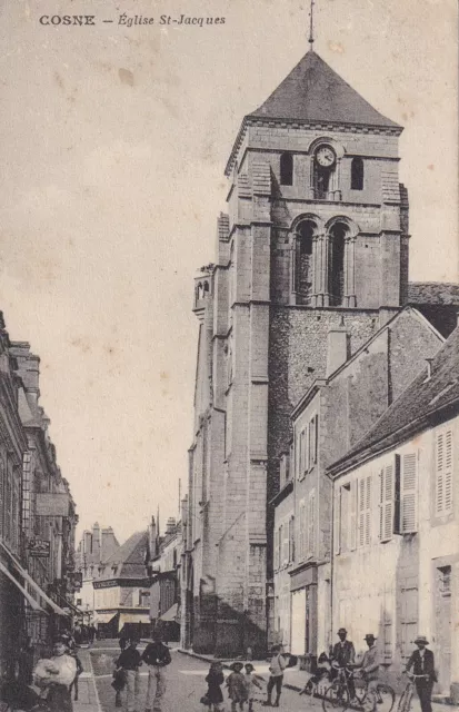 Antique postcard COSNE-SUR-LOIRE NIEVRE church of Santiago
