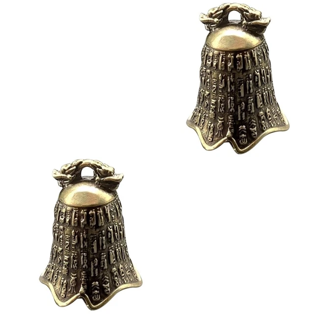 2x vintage pratique gaufrage diy key chain charm cloche pendentif décor