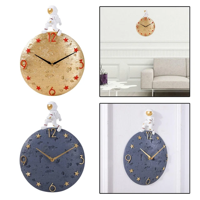 Horloge murale créative bricolage astronaute horloge murale en résine avec