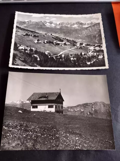 2 Cartoline Vera Fotografia anni '50 Vanezze di Bondone  e Capanna Palon -timbro