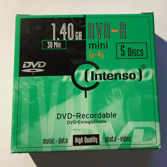 5 x Intenso DVD-R mini Rohlinge 1.40 GB, 30 min