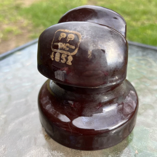 Vintage PP Inc Porcelain Products Ceramic Brown Insulator