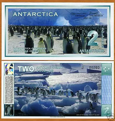 Wholesale LOT Antarctica, 5 x $2, 1996 (2009), NEW, UNC 2