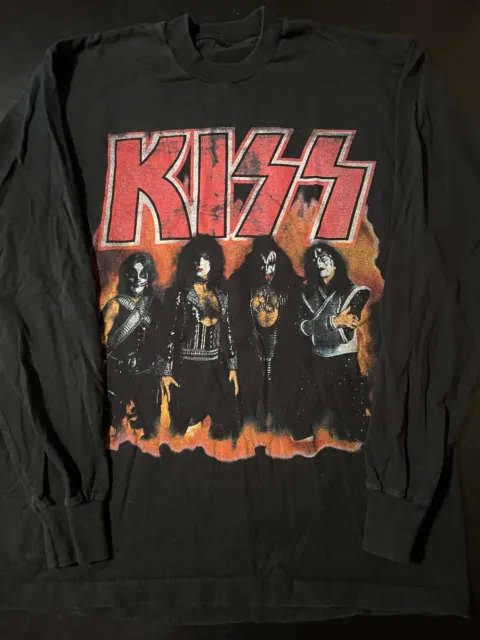Vintage 1996 1997 Kiss Concert Tour Long Sleeve T-Shirt Glam Rock Metal
