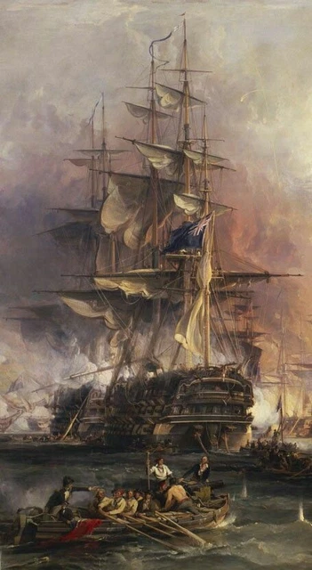 TOILE TABLEAUX navire de guerre bateau militaire 50x70 cm EUR 36,99