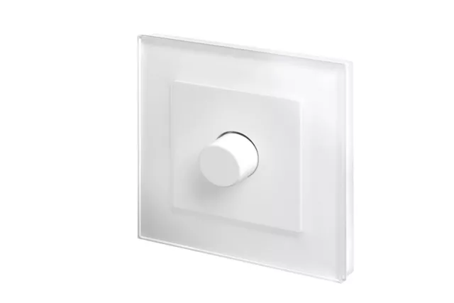 RetroTouch 1 Gang 2 Way Dimmer Switch 3-200W LED & Halogen White Glass PG 02042