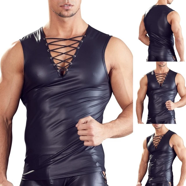 T-shirt top da uomo elegante e slim fit discoteca palcoscenico