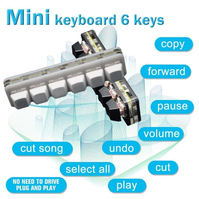N Button Key KEYPAD 6-KEY MECHANICAI Keyboard Custom Full-key Hot-swappable N ...