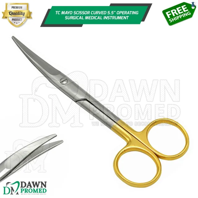 TC Mayo Scissor Curved 5.5" Operating Surgical Medical Instrument German Grade