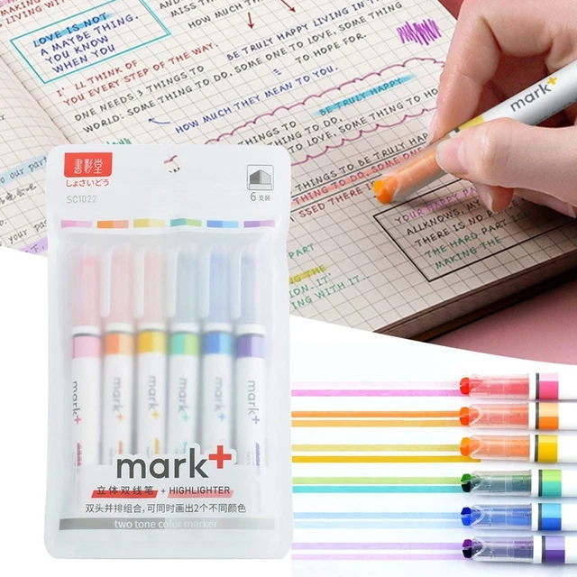 couleur Points clés Marqueurs Soins oculaires Ensemble de stylos à surligneur