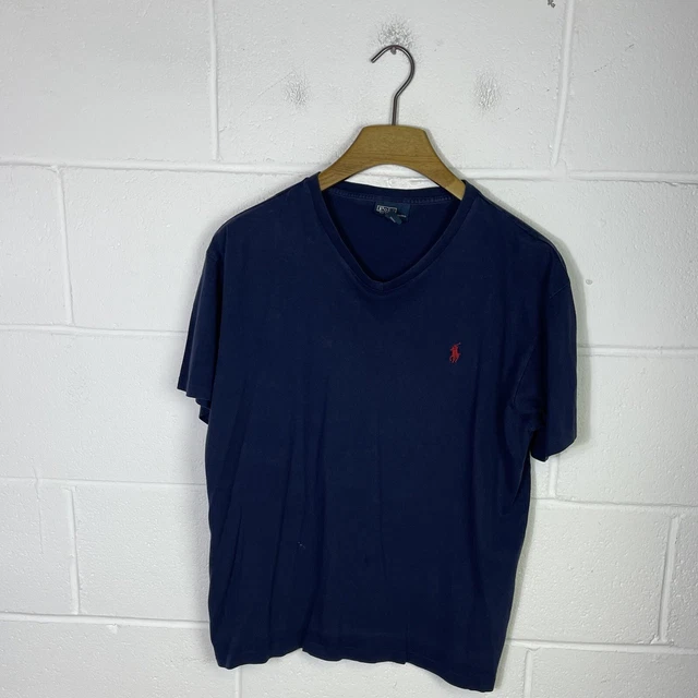 Vintage Polo Ralph Lauren Shirt Mens Medium Blue Pony 90s Single Stitch Retro RL