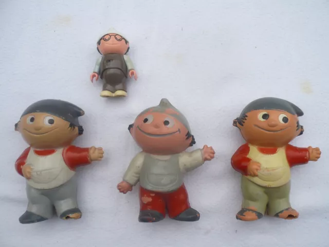 4 Mainzelmännchen Figuren GOEBEL 2 x EDI 1 x BERTI 11cm + CARRERA 1 x DET 6,5cm