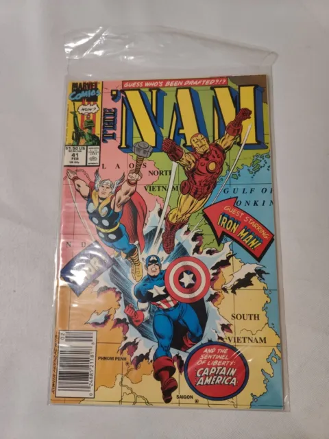 1990 Marvel - The Nam # 41 Newsstand Avengers Appearance - High Grade Copy