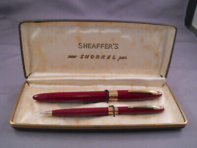 Sheaffer Vintage White Dot Burgundy Snorkel  Fountain pen--working-- Broad
