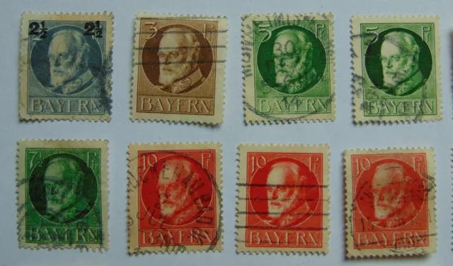 28 gestempelte (.) Freim. Bayern, Ludwig III, 1914 bis 1920, Mi 94 bis 115 2