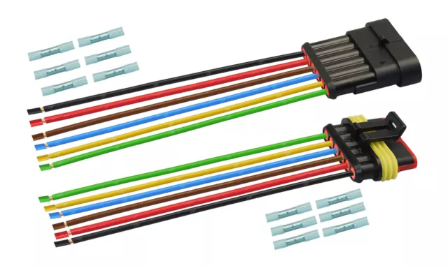 AMP Superseal Set Steckverbinder 6-polig H07V-K 1,50mm² SteckerKabel Elektrik