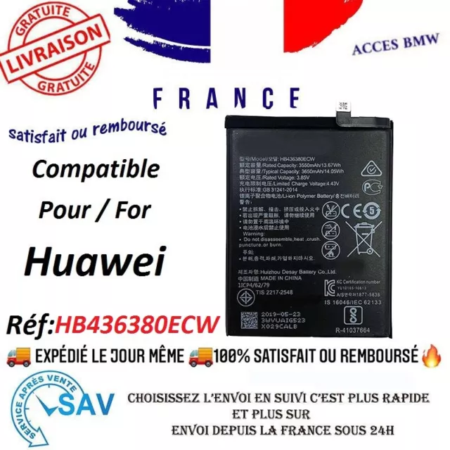 ✅ Batterie Générique HB436380ECW Compatible Pour Huawei P30 ELE-L29 ELE-L09 ✅