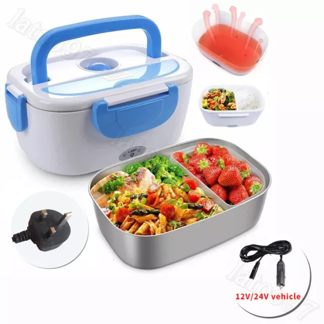 Portable Electric Heating Lunch Box 12V 24V Bento Travel Food Heater Car Plug UK