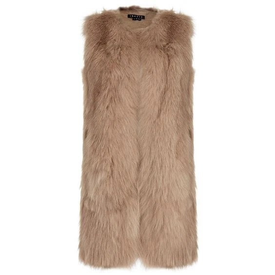 Theory Vestine fox fur beige gilet SMALL Theory Vestine fox fur beige gilet SMALL