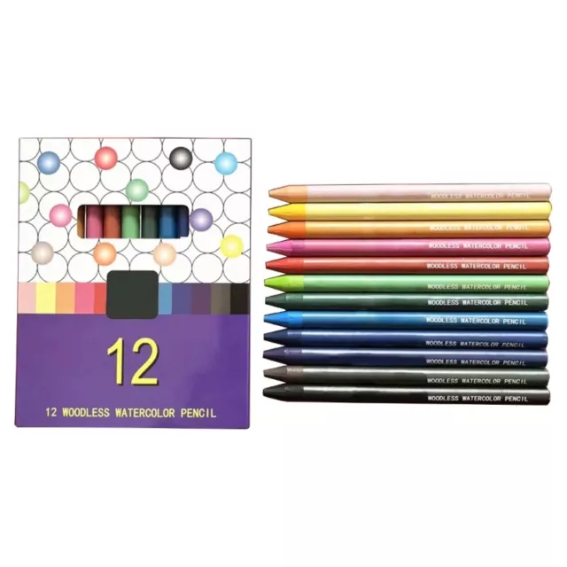 Watercolor Pencils 8mm 12 Bright Color Coloring Pencils for Kid Art Drawing