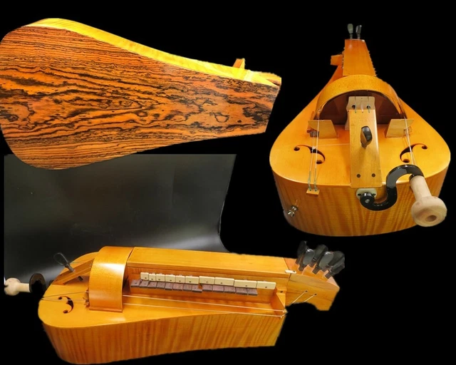 Hand Made 6 strings 24 keys Hurdy Gurdy,cocobolo Maple wood back