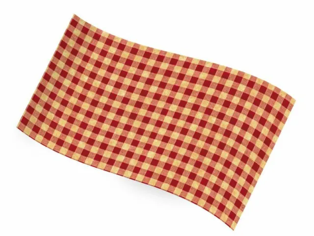 Red Gingham/Kraft Printed Tissue Paper 20 x 30" 500 x 750mm 18gsm