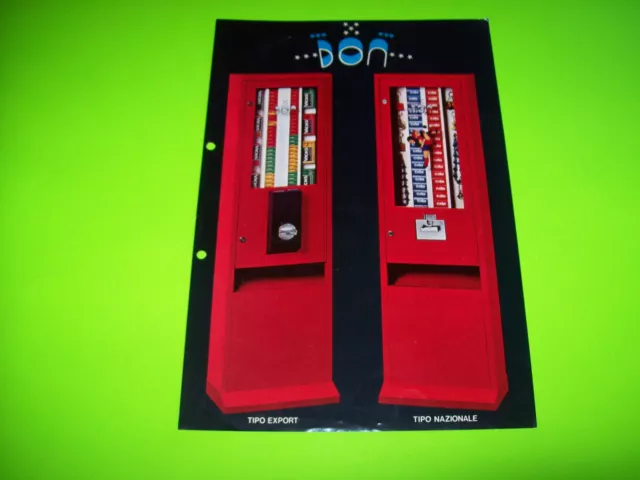 Don Vending Machines Orig Italian Text Sales Flyer Tipo Export + Tipo Nazionale