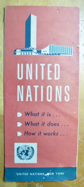 Brochure vintage 1959 NATIONS UNIES