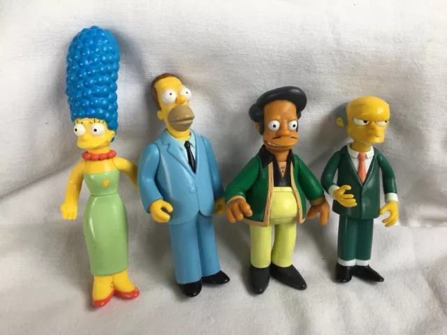 4 X Playmates Simpsons Figure Bundle - Apu, Mr Burns, Marge, Sunday Best (S272)