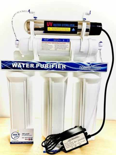 Depuratore acqua potabile 5 STADI purificatore con lampada 6 watt con rubinetto