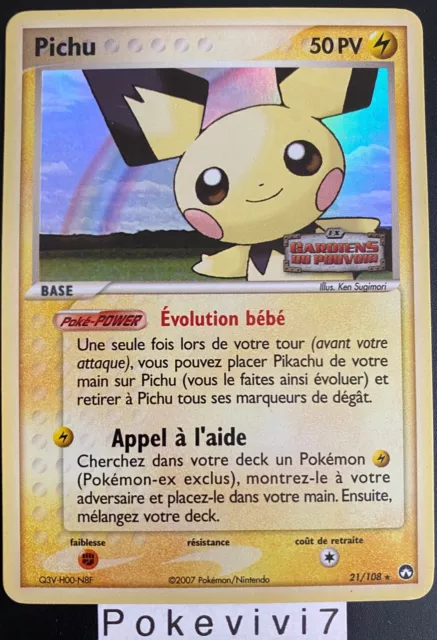 Carte Pokemon PICHU 21/108 Rare REVERSE Bloc EX Gardiens du Pouvoir FR