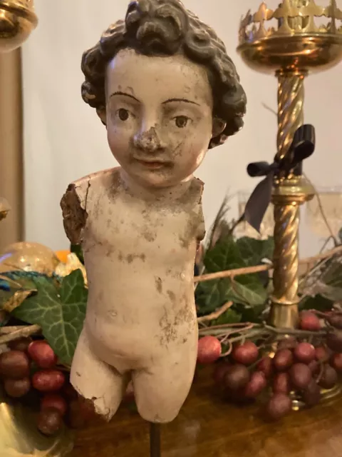 Cherub / Santos Polychrome Figure , 18th Century or earlier