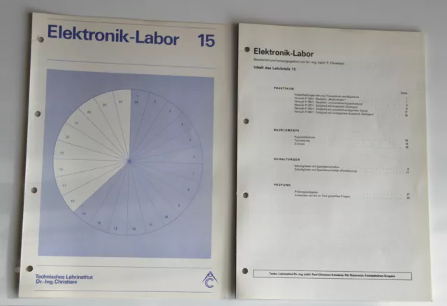 Elektronik - Labor 15 (1978) Lehrbrief Technisches Lehrinstitut Christiani